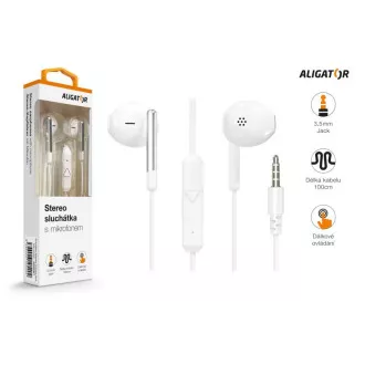 ALIGATOR AE008/Stereo/Klinke/Draht/Weiß
