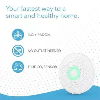 AirThings Wave plus - Sensor für Luftqualität, Radon, Luftfeuchtigkeit, Temperatur, VOC, CO2 und Druck