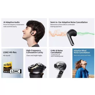 QCY - HT10 PRO  AilyBuds, ANC-Kopfhörer, schwarz