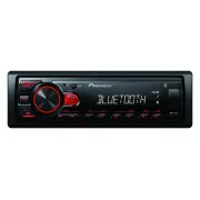 Pioneer MVH-230 Autoradio mit USB und Bluetooth mit integriertem Mikrofon rot