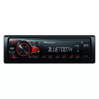 Pioneer MVH-230 Autoradio mit USB und Bluetooth mit integriertem Mikrofon rot