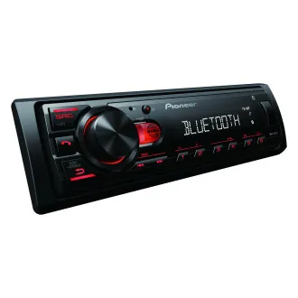 Pioneer MVH-230 Autoradio mit USB und Bluetooth mit integriertem Mikrofon rot