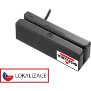 Drei-Fuß-Magnetkartenleser MSR-100A, USB-COM, schwarz