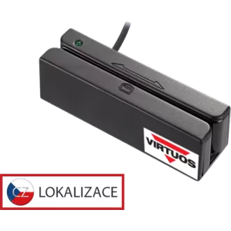 Drei-Fuß-Magnetkartenleser MSR-100A, USB-COM, schwarz