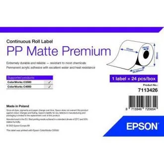 PP Mattes Etikett Premium, Cont. Rolle, 51mm x 29mm PP Mattes Etikett Premium, Cont. Rolle, 51mm x 29mm