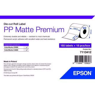 PP Matte Etiketten Premium, 102mm x 152mm, 185 Etiketten PP Matte Etiketten Premium, 102mm x 152mm, 185 Etiketten