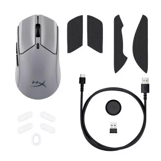 HyperX Pulsefire Haste 2 Pro/Herring/Optisch/Rechtshänder/26.000 DPI/USB BT/Grau HyperX Pulsefire Haste 2 Pro/Herring/Optisch/Rechtshänder/26.000 DPI/USB BT/Grau