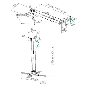 TB Projektorhalterung 2in1 TB-M52 Decke/Wand 10kg TB Projektorhalterung 2in1 TB-M52 Decke/Wand 10kg