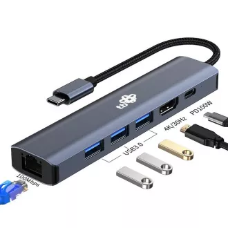 TB Touch USB C 6in1 - HDMI, USBx3, PD, RJ-45 TB Touch USB C 6in1 - HDMI, USBx3, PD, RJ-45