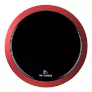 All New, Drahtloses Ladegerät, ultraflach, für Telefon, rot, 5/9V, 10W, Überhitzungsschutz, Qi
