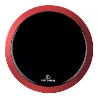 All New, Drahtloses Ladegerät, ultraflach, für Telefon, rot, 5/9V, 10W, Überhitzungsschutz, Qi