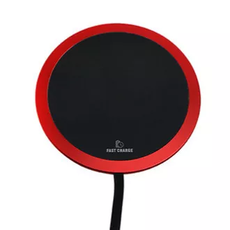 All New, Drahtloses Ladegerät, ultraflach, für Telefon, rot, 5/9V, 10W, Überhitzungsschutz, Qi
