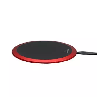All New, Drahtloses Ladegerät, ultraflach, für Telefon, rot, 5/9V, 10W, Überhitzungsschutz, Qi