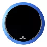 All New, Drahtloses Ladegerät, ultraflach, für Telefon, blau, 5/9V, 10W, Überhitzungsschutz, Qi