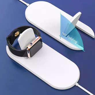 2in1 kabelloses Ladegerät, für Telefon und Apple Watch, weiß, 5V, 10W, Qi