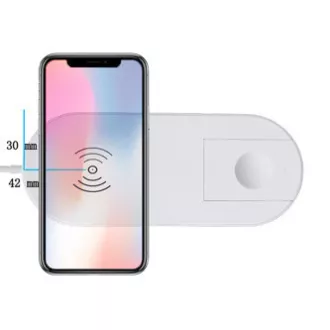 2in1 kabelloses Ladegerät, für Telefon und Apple Watch, weiß, 5V, 10W, Qi