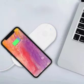 2in1 kabelloses Ladegerät, für Telefon und Apple Watch, weiß, 5V, 10W, Qi