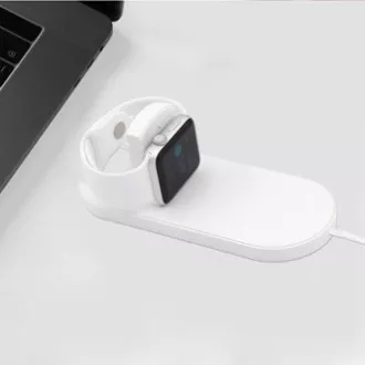 2in1 kabelloses Ladegerät, für Telefon und Apple Watch, weiß, 5V, 10W, Qi