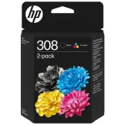 HP 308 (6L6S6UE#301) - Tintenpatrone, black + color (schwarz + farbe)