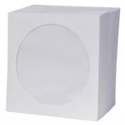 Umschlag für 1 CD, Papier, weiß, mit Fenster, Logo, 100er-Pack
