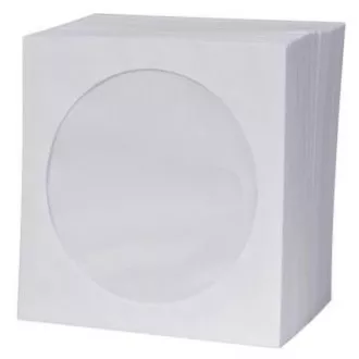 Umschlag für 1 CD, Papier, weiß, mit Fenster, Logo, 100er-Pack Umschlag für 1 CD, Papier, weiß, mit Fenster, Logo, 100er-Pack