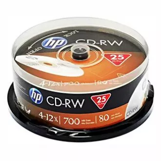 HP CD-RW, CWE00019-3, 69313, 25er-Pack, 700MB, 4-12x, 80min., 12cm, nicht bedruckbar, Cake Box, für Datenarchivierung