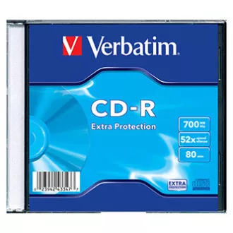 Verbatim CD-R, 43347, DataLife, 1-Pack, 700MB, Extra Protection, 52x, 80min, Slim Box, für die Datenarchivierung Verbatim CD-R, 43347, DataLife, 1-Pack, 700MB, Extra Protection, 52x, 80min, Slim Box, für die Datenarchivierung
