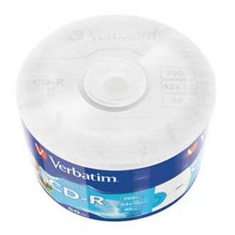 Verbatim CD-R, 43794, Tintenstrahl bedruckbar, 50er-Pack, 700MB, 50x, 80min, 12cm, wrap, für die Datenarchivierung Verbatim CD-R, 43794, Tintenstrahl bedruckbar, 50er-Pack, 700MB, 50x, 80min, 12cm, wrap, für die Datenarchivierung