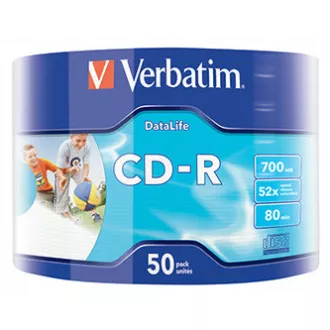 Verbatim CD-R, 43794, Tintenstrahl bedruckbar, 50er-Pack, 700MB, 50x, 80min, 12cm, wrap, für die Datenarchivierung Verbatim CD-R, 43794, Tintenstrahl bedruckbar, 50er-Pack, 700MB, 50x, 80min, 12cm, wrap, für die Datenarchivierung
