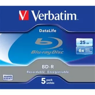 Verbatim BD-R, Datalife, 25GB, Jewel Box, 43836, 6x, 5er-Pack Verbatim BD-R, Datalife, 25GB, Jewel Box, 43836, 6x, 5er-Pack