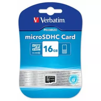 Verbatim Micro Secure Digital Karte Premium, 16GB, micro SDHC, 44010, UHS-I U1 (Klasse 10) Verbatim Micro Secure Digital Karte Premium, 16GB, micro SDHC, 44010, UHS-I U1 (Klasse 10)