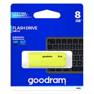 Goodram USB-Stick, USB 2.0, 8GB, UME2, gelb, UME2-0080Y0R11, USB A, mit Abdeckung Goodram USB-Stick, USB 2.0, 8GB, UME2, gelb, UME2-0080Y0R11, USB A, mit Abdeckung