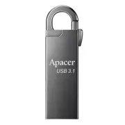 Apacer USB-Stick, USB 3.0, 16GB, AH15A, silber, AP16GAH15AA-1, USB A, mit Karabiner, SELL