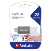 Verbatim USB-Flash-Laufwerk, USB 2.0, 128 GB, DataBar, grau, 49456, für die Datenarchivierung