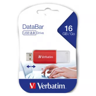 Verbatim USB-Flash-Laufwerk, USB 2.0, 16 GB, DataBar, rot, 49453, für die Datenarchivierung Verbatim USB-Flash-Laufwerk, USB 2.0, 16 GB, DataBar, rot, 49453, für die Datenarchivierung