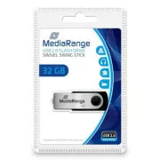 MediaRange USB-Stick, USB 2.0, 32GB, schwarz, MR911, USB A, drehbar