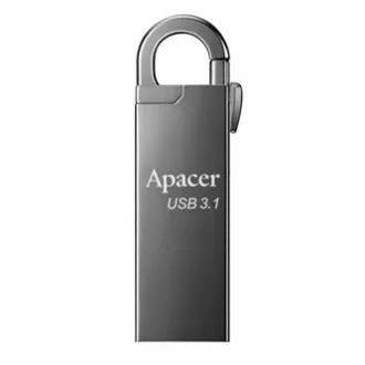 Apacer USB-Stick, USB 3.0, 64GB, AH15A, silber, AP64GAH15AA-1, USB A, mit Karabiner, SELL