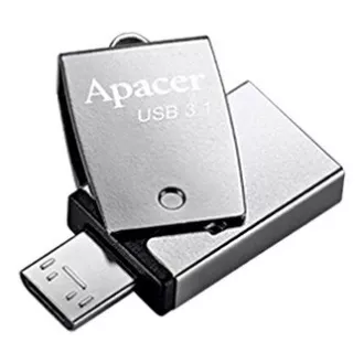 Apacer USB-Flash-Laufwerk OTG, USB 3.0, 64GB, AH750, silber, AP64GAH750S-1, USB A / USB Micro B, mit Drehverschluss, SELL Apacer USB-Flash-Laufwerk OTG, USB 3.0, 64GB, AH750, silber, AP64GAH750S-1, USB A / USB Micro B, mit Drehverschluss, SELL