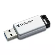 Verbatim USB-Flash-Laufwerk, USB 3.0, 64 GB, Secure Pro, silber, 98666, USB A, AES 256-Bit-Verschlüsselung, mit ausziehbarem Anschluss