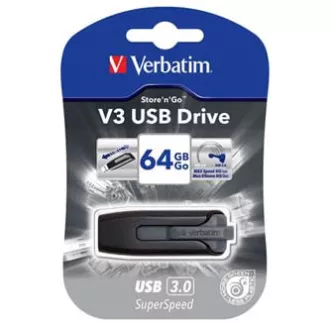 Verbatim USB-Flash-Laufwerk, USB 3.0, 64 GB, V3, Store N Go, schwarz, 49174, USB A, mit ausziehbarem Anschluss Verbatim USB-Flash-Laufwerk, USB 3.0, 64 GB, V3, Store N Go, schwarz, 49174, USB A, mit ausziehbarem Anschluss