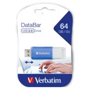 Verbatim USB-Flash-Laufwerk, USB 2.0, 64 GB, DataBar, blau, 49455, für die Datenarchivierung