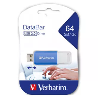 Verbatim USB-Flash-Laufwerk, USB 2.0, 64 GB, DataBar, blau, 49455, für die Datenarchivierung Verbatim USB-Flash-Laufwerk, USB 2.0, 64 GB, DataBar, blau, 49455, für die Datenarchivierung