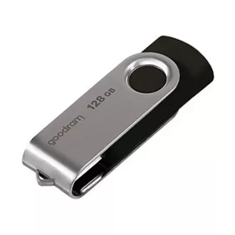 Goodram USB-Stick, USB 3.0, 128GB, UTS3, schwarz, UTS3-1280K0R11, USB A, mit Drehverschluss