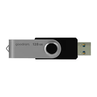 Goodram USB-Stick, USB 3.0, 128GB, UTS3, schwarz, UTS3-1280K0R11, USB A, mit Drehverschluss