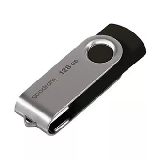 Goodram USB-Stick, USB 2.0, 128GB, UTS2, schwarz, UTS2-1280K0R11, USB A, mit Drehverschluss