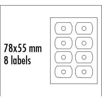 Logo-Etiketten für CD 78mm x 55mm, A4, matt, weiß, 8 Etiketten, CD-R-Karte, 140g/m2, Packung mit 25 Stück, für Tintenstrahl- und Laserdruck Logo-Etiketten für CD 78mm x 55mm, A4, matt, weiß, 8 Etiketten, CD-R-Karte, 140g/m2, Packung mit 25 Stück, für Tintenstrahl- und Laserdruck