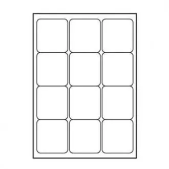 Logo-Etiketten 66mm x 70mm, A4, matt, weiß, 12 Etiketten, 140g/m2, 10er-Pack, für Tintenstrahl- und Laserdrucker