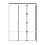 Logo-Etiketten 66mm x 70mm, A4, matt, weiß, 12 Etiketten, 140g/m2, Packung mit 25 Stück, für Tintenstrahl- und Laserdrucker