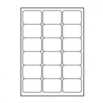 Logo-Etiketten 68mm x 47mm, A4, matt, weiß, 18 Etiketten, 140g/m2, Packung mit 25 Stück, für Tintenstrahl- und Laserdrucker
