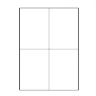 Logo-Etiketten 105mm x 148mm, A4, matt, weiß, 4 Etiketten, 140g/m2, Packung mit 25 Stück, für Tintenstrahl- und Laserdrucker Logo-Etiketten 105mm x 148mm, A4, matt, weiß, 4 Etiketten, 140g/m2, Packung mit 25 Stück, für Tintenstrahl- und Laserdrucker